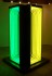 Ludoscopio A – Quadruplo verticale. Espansione curva, 2000/2008 - legno, neon giallo e verde, specchi, 218 x 120 x 120 cm, 
