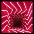 Ludoscopio a pozzo - dinamismo segnico, 1995 - wood, mirrors, neon, 70x70x65 cm, 