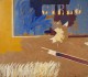 Cielo, 1964 - Olio su faesite, 42x48 cm, 